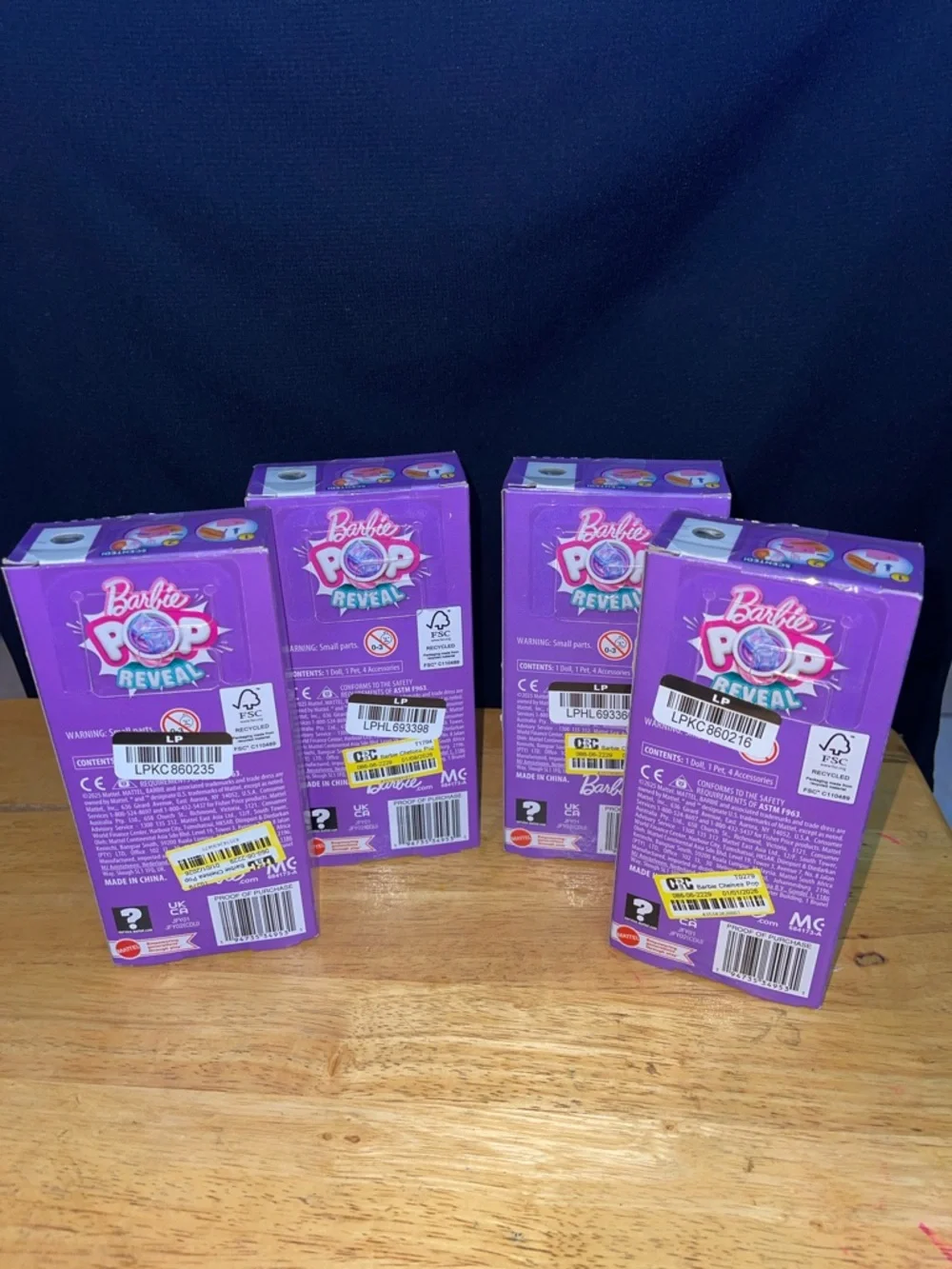 Barbie Pop Reveal Party Favors - Purple Pack (Set of 4)